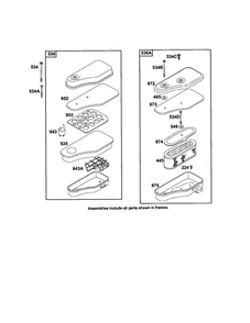 Air Filter Assembly Diagram and Parts List for 252700-252799 630-0719 Briggs and Stratton Engine